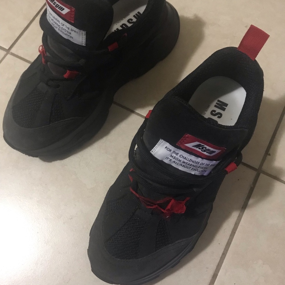 Msgm black attack sneakers